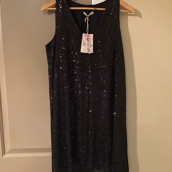 No-na Black Sequin Mini Dress Small - Picture 1 of 5